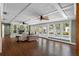 Bright and airy living room with fireplace and views of the pool area at 5166 39Th S St, St Petersburg, FL 33711