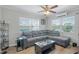 Cozy living room with lots of light, a ceiling fan, and hardwood floors at 3030 5Th N Ave, St Petersburg, FL 33713