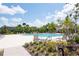 Outdoor pool with patio area, lounge chairs, and surrounding lush landscaping at 11125 Winthrop Lake Dr, Riverview, FL 33578