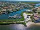 Aerial view of marina with community beach at 861 Symphony Isles Blvd, Apollo Beach, FL 33572