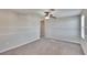 Bonus room with ceiling fan and neutral carpet, great for entertaining at 6834 Blue Moon Way, Sun City Center, FL 33573