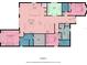 Detailed floor plan showcasing layout of the bedrooms, bathrooms, kitchen, and living areas at 10804 Wicker Park Pl, Palmetto, FL 34221