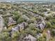 Overhead view of the townhomes surrounded by mature trees offering a serene residential setting at 2160 Chianti Pl # 11-0117, Palm Harbor, FL 34683