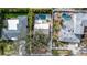 Aerial view of the property showcasing the pool, backyard, and surrounding neighborhood at 431 Rafael Ne Blvd, St Petersburg, FL 33704