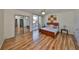 Inviting bedroom with laminated wood flooring, mirrored closet doors and access to private balcony with great views at 2424 W Tampa Bay Blvd # B201, Tampa, FL 33607