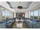 Beautiful living room featuring floor to ceiling windows and a modern fireplace at 2910 W Barcelona St # Ph-2303, Tampa, FL 33629