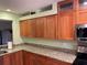 Kitchen shows granite countertops, stainless steel appliances, and plenty of wooden cabinet space at 103 Old Mill Pond Rd, Palm Harbor, FL 34683