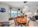 Breakfast nook with a round table and chairs, a built-in bench seat, and large windows at 1753 Lucas Dr, Clearwater, FL 33759