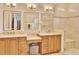 Elegant bathroom with double vanity, granite countertops, and walk-in shower, perfect for a spa-like experience at 3222 W Empedrado St, Tampa, FL 33629