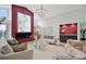 The bright living area includes modern decor, a fireplace, and a dry bar at 5809 Cruiser Way, Tampa, FL 33615