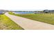 Concrete walking path and grass leading to lake at 9805 Lemon Drop Loop, Sun City Center, FL 33573