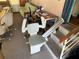 A residential stair lift system to help navigate the home's staircase, blending functionality with home accessibility at 37402 Hammond Dr, Zephyrhills, FL 33541