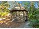 Screened gazebo offers a shaded retreat in a lush backyard setting at 5027 Sunrise S Dr, St Petersburg, FL 33705