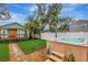 Backyard featuring a spa, deck, privacy fence, and lush landscaping, ideal for outdoor enjoyment at 2715 14Th N Ave, St Petersburg, FL 33713