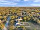 Aerial view of a lovely pool home with fenced yard in a quiet, tree-lined community at 3870 155Th E Ave, Parrish, FL 34219