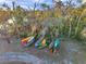 Group of colorful kayaks stored in a wooded area, perfect for watersport enthusiasts at 3870 155Th E Ave, Parrish, FL 34219
