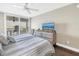 Relaxing main bedroom with waterfront views, balcony access and plenty of natural light at 6093 Bahia Del Mar Cir # 375, St Petersburg, FL 33715