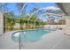 A refreshing screened-in pool surrounded by lush landscaping, perfect for outdoor relaxation at 4210 Harrisburg Ne St, St Petersburg, FL 33703