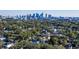 Panoramic aerial view of the neighborhood and Tampa skyline in the distance at 818 W Adalee St, Tampa, FL 33603