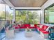 Screened patio with a comfortable seating area and stylish decor, perfect for outdoor relaxation and entertaining at 818 W Adalee St, Tampa, FL 33603