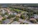 Gorgeous aerial view of the property located on the golf course featuring mature trees at 12700 Grand Traverse Dr, Dade City, FL 33525