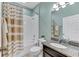 Clean bathroom featuring granite countertops, a tub-shower, and modern fixtures at 10409 Waterstone Dr, Riverview, FL 33578
