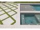 An elevated pool and spa combination features sleek tile and turf accents at 323 Appian Ne Way, St Petersburg, FL 33704