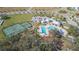 An aerial view of the community's amenities and green spaces offers a glimpse into the desirable location at 12312 Bay Estuary Bnd, Riverview, FL 33579