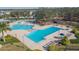 Aerial view of the community pool that is conveniently located to add to the resort-style living at 12312 Bay Estuary Bnd, Riverview, FL 33579