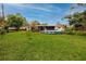 Expansive backyard with an above-ground pool and lush green lawn, perfect for outdoor activities at 6226 Hampton N Ct, St Petersburg, FL 33710