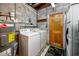 Functional laundry area featuring a washer, dryer, and water heater for convenience at 6226 Hampton N Ct, St Petersburg, FL 33710