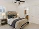 Spacious bedroom with decorative pillows, and ceiling fan at 4023 W Horatio St, Tampa, FL 33609