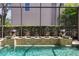 Backyard pool with fountains and mature landscaping at 4023 W Horatio St, Tampa, FL 33609