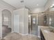 Bathroom featuring a glass shower and vanity at 4351 Highcroft Dr, Wesley Chapel, FL 33545