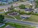Overhead neighborhood park with playground, swings and picnic shelter at 4351 Highcroft Dr, Wesley Chapel, FL 33545