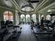 Well-equipped gym with modern exercise machines, ceiling fans, and large windows providing ample natural light at 2757 Via Cipriani # 1114A, Clearwater, FL 33764