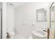 Modern bathroom featuring marble countertops and stylish vessel sink at 2794 Countryside Blvd # 1, Clearwater, FL 33761
