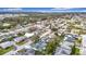 Wide aerial view of a neighborhood with lush green landscape and nearby water views at 6221 Seabreeze Dr, Port Richey, FL 34668