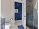 Bathroom featuring a toilet, vanity with a granite countertop, and a tiled shower with a glass door at 14215 Swiss Bridge Dr, Riverview, FL 33579