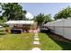 Spacious backyard with a covered patio area, hot tub, and well-maintained lawn at 6145 55Th N Ave, St Petersburg, FL 33709