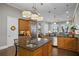 Gourmet kitchen featuring custom cabinets, large island, and stainless steel appliances at 1903 Haven Bend, Tampa, FL 33613