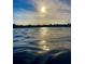 Calm lake surface reflects the sunset, with trees lining the horizon at 1903 Haven Bend, Tampa, FL 33613