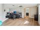 Spacious bonus room with recessed lighting, a computer, and light hardwood flooring at 363 Sanctuary Dr, Crystal Beach, FL 34681