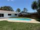 In-ground swimming pool, paver deck, and fenced backyard for privacy at 8418 Flagstone Dr, Tampa, FL 33615