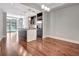 Open concept kitchen with dark cabinets, stainless steel appliances, and a large island at 111 N 12Th St # 1619, Tampa, FL 33602