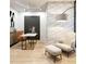 Modern office space with white brick accent wall, desk, and chair at 2081 Michigan Ne Ave, St Petersburg, FL 33703