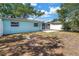 Backyard of home with a white fence and green and leafy trees at 13851 102Nd Ave, Largo, FL 33774