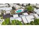 Aerial view of the community highlighting the pool, manicured grounds, and convenient parking at 3406 Waterbridge Dr, Tampa, FL 33618