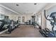 Well-equipped gym with modern exercise machines, mirrored wall, and plenty of natural light at 3406 Waterbridge Dr, Tampa, FL 33618