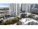 Aerial view of The Towers community highlighting the building's architecture and surrounding landscape at 1209 E Cumberland Ave # 505, Tampa, FL 33602